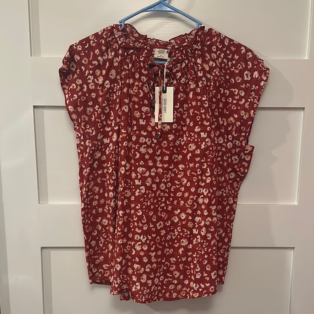 Good Hart Red animal print blouse